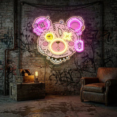 Gangsta Bear Artwork Led Neon Sign Light