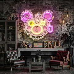 Gangsta Bear Artwork Led Neon Sign Light