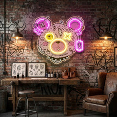 Gangsta Bear Artwork Led Neon Sign Light