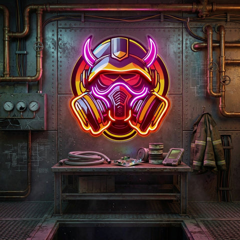 Gas Mask Esport LED Neon Sign Light Pop Art