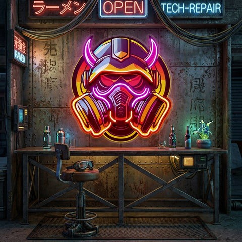 Gas Mask Esport LED Neon Sign Light Pop Art