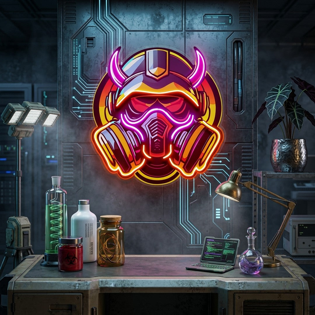 Gas Mask Esport LED Neon Sign Light Pop Art