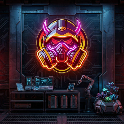 Gas Mask Esport LED Neon Sign Light Pop Art