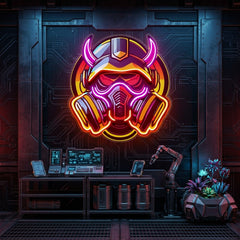 Gas Mask Esport LED Neon Sign Light Pop Art