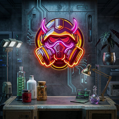 Gas Mask Esport LED Neon Sign Light Pop Art