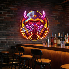 Gas Mask Esport LED Neon Sign Light Pop Art