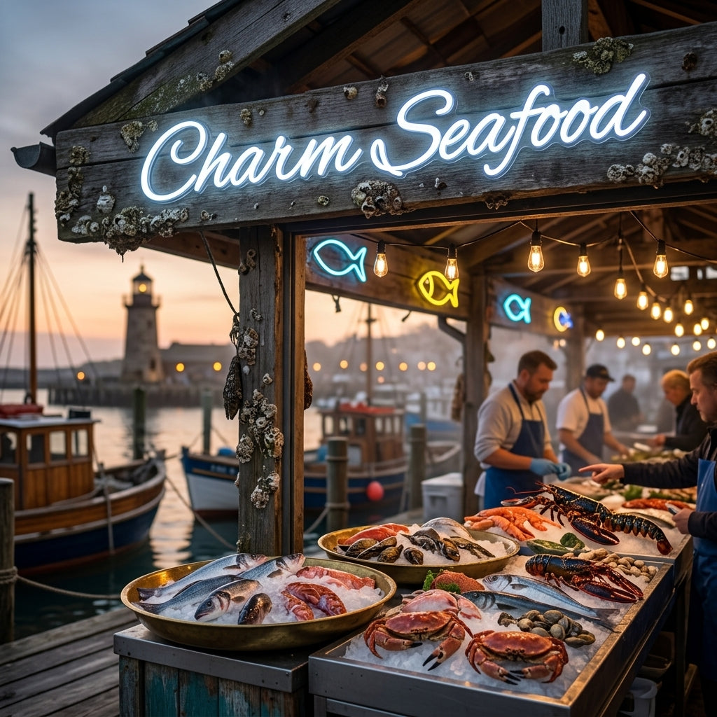 Custom Neon: Charm Seafood