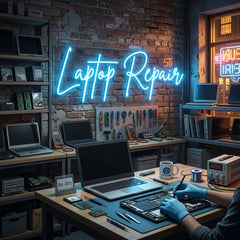 Custom Neon: Laptop Repair