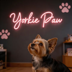 Custom Neon: Yorkie Paw
