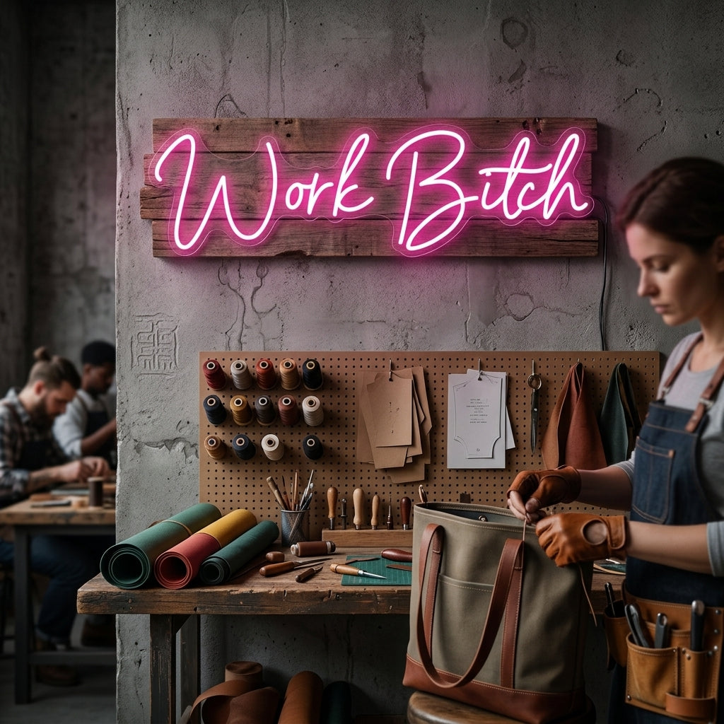 Custom Neon: Work Bitch