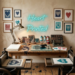 Custom Neon: Heart Printed