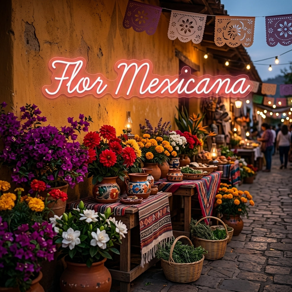 Custom Neon: Flor Mexicana