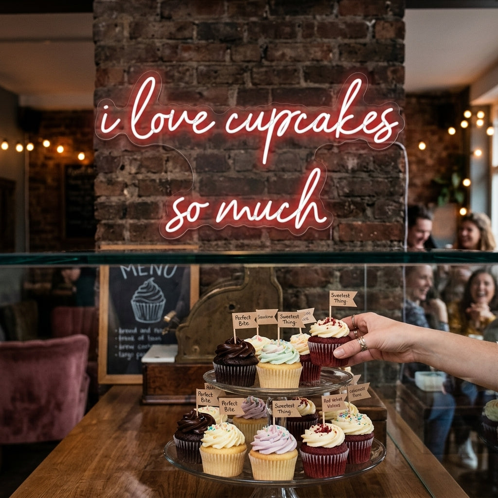 Custom Neon: i love cupcak...