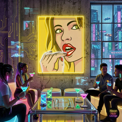 Girl Facial Expression LED Neon Sign Light Pop Art