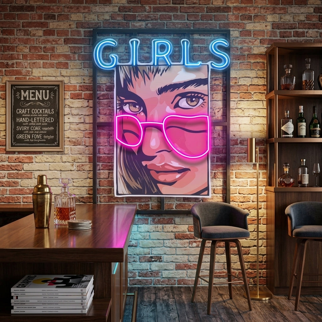 Girl in Sunglasses LED Neon Sign Light Pop Art