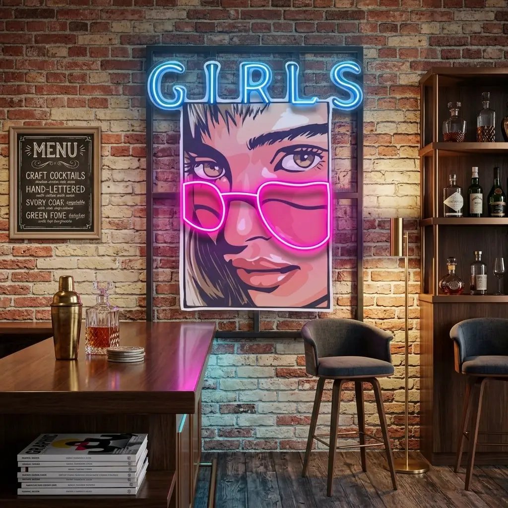 Girl in Sunglasses LED Neon Sign Light Pop Art