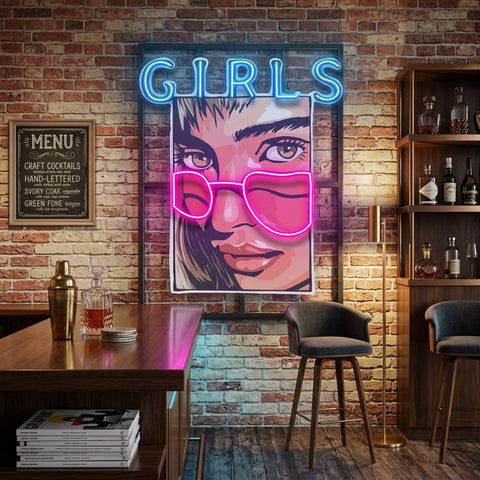 Girl in Sunglasses LED Neon Sign Light Pop Art