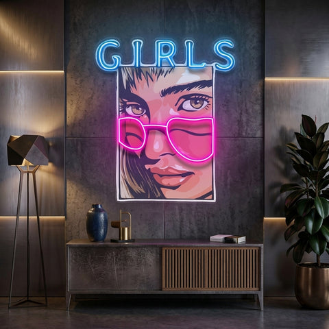 Girl in Sunglasses LED Neon Sign Light Pop Art