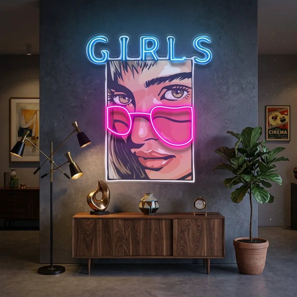 Girl in Sunglasses LED Neon Sign Light Pop Art