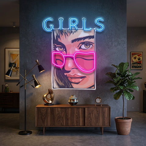 Girl in Sunglasses LED Neon Sign Light Pop Art