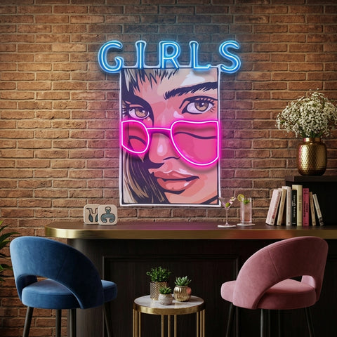 Girl in Sunglasses LED Neon Sign Light Pop Art