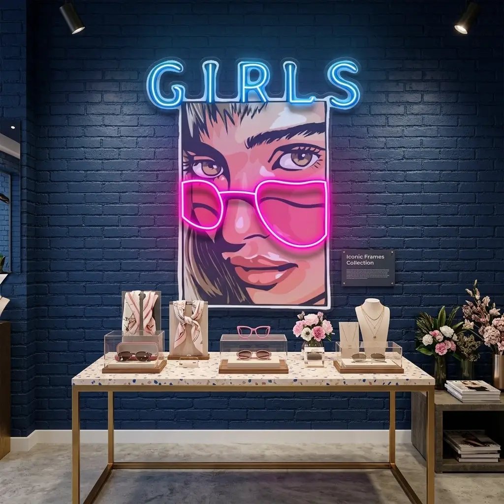 Girl in Sunglasses LED Neon Sign Light Pop Art