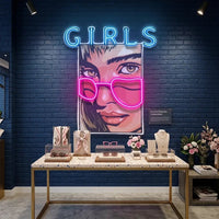 Girl in Sunglasses LED Neon Sign Light Pop Art