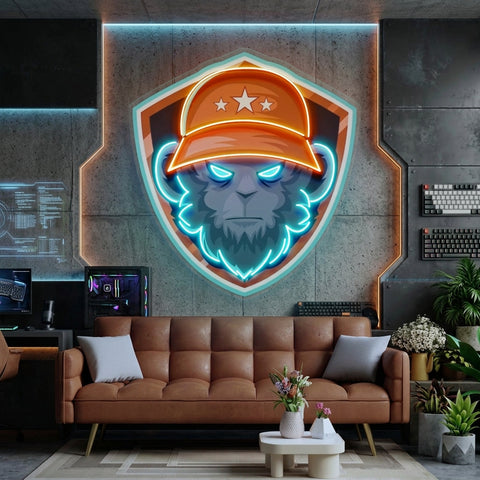 Gorilla Head LED Neon Sign Light Pop Art