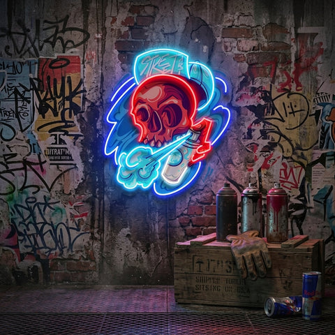 Graffiti Skull LED Neon Sign Light Pop Art