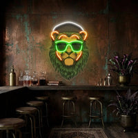 Green Lion LED Neon Sign Light Pop Art