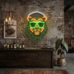 Green Lion LED Neon Sign Light Pop Art