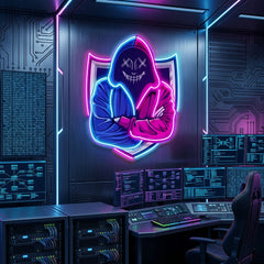 Hacker Mascot LED Neon Sign Light Pop Art