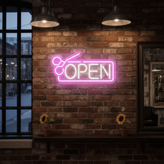 Hair Salon Open Neon Sign Custom Shop Neon Sign