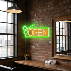 Hair Salon Open Neon Sign Custom Shop Neon Sign