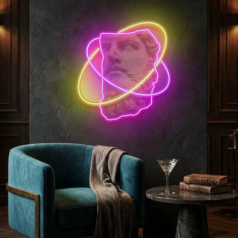 Half face Neon Artwork Led Neon Sign Light