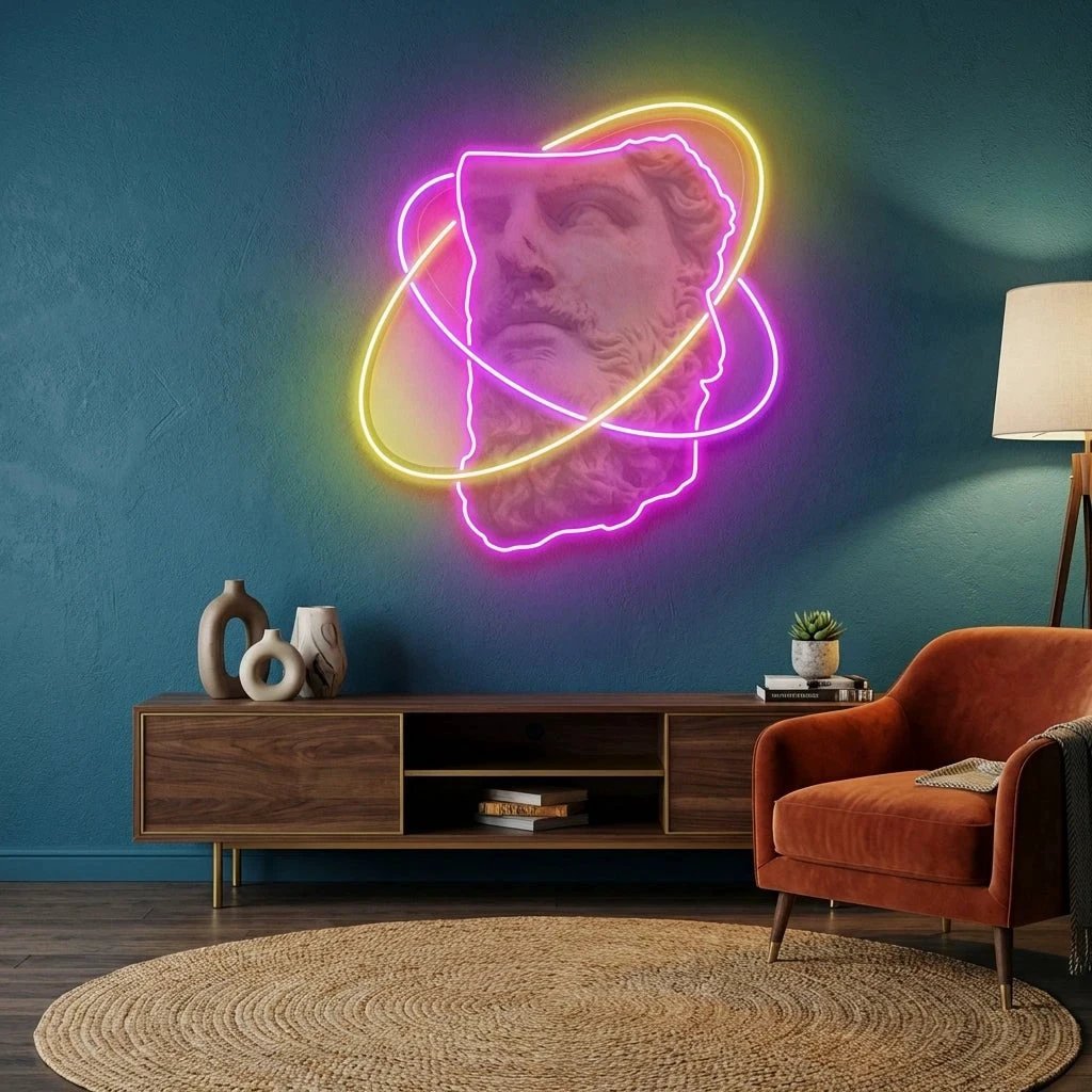 Half face Neon Artwork Led Neon Sign Light
