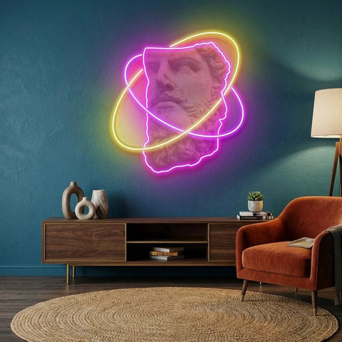 Half face Neon Artwork Led Neon Sign Light