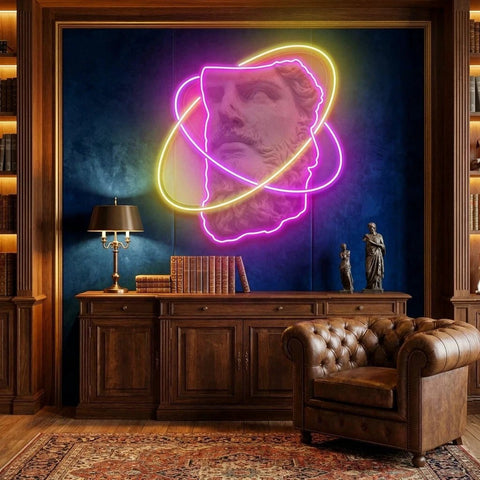 Half face Neon Artwork Led Neon Sign Light