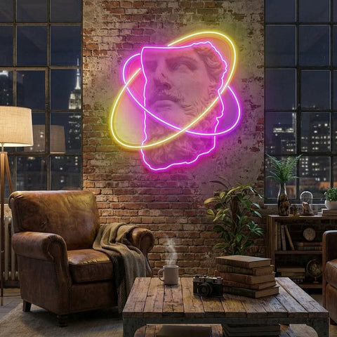 Half face Neon Artwork Led Neon Sign Light