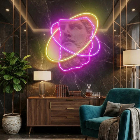 Half face Neon Artwork Led Neon Sign Light