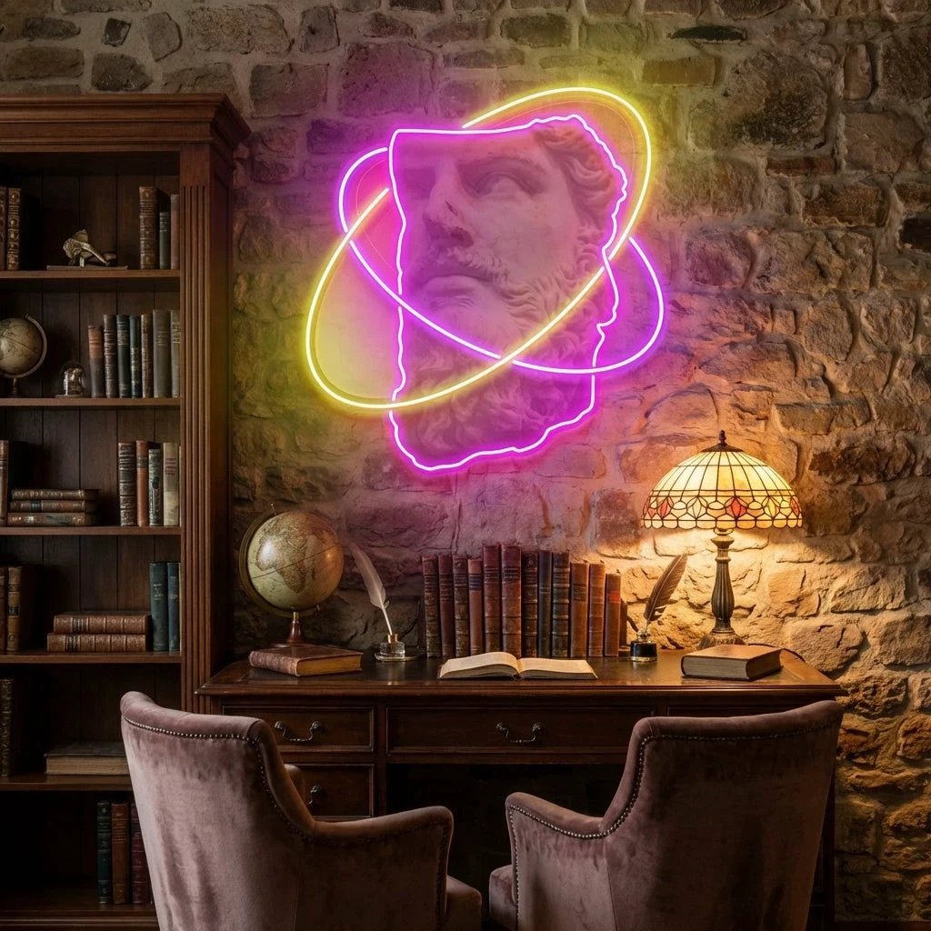 Half face Neon Artwork Led Neon Sign Light