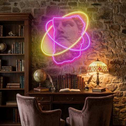 Half face Neon Artwork Led Neon Sign Light