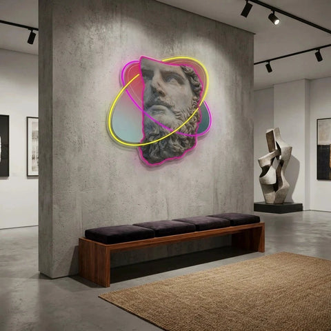 Half face Neon Artwork Led Neon Sign Light