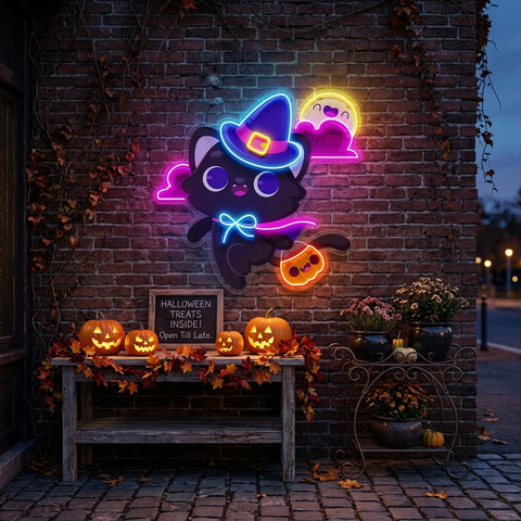 Halloween Cat LED Neon Sign Light Pop Art