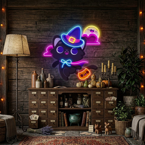 Halloween Cat LED Neon Sign Light Pop Art