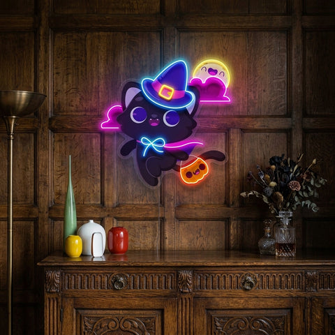 Halloween Cat LED Neon Sign Light Pop Art