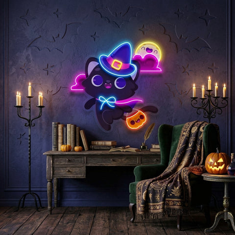 Halloween Cat LED Neon Sign Light Pop Art
