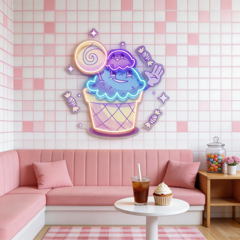Hand Drawn Candy LED Neon Sign Light Pop Art