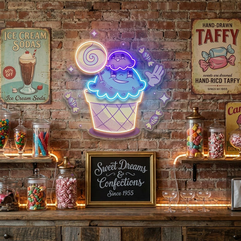 Hand Drawn Candy LED Neon Sign Light Pop Art