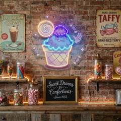 Hand Drawn Candy LED Neon Sign Light Pop Art